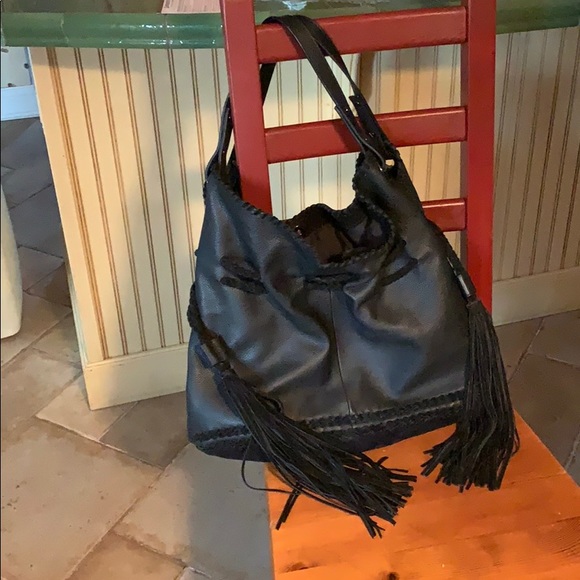 leather fringe bag